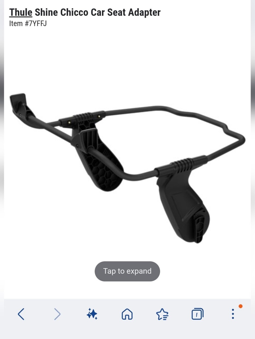 NWT Thule Shine Chicco Car Seat Adapter